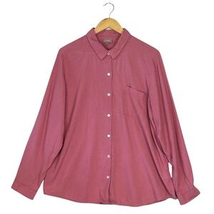 J Jill Shirt Womens XLarge 100% Silk Pink Lightweight Casual Button Up Sleeves